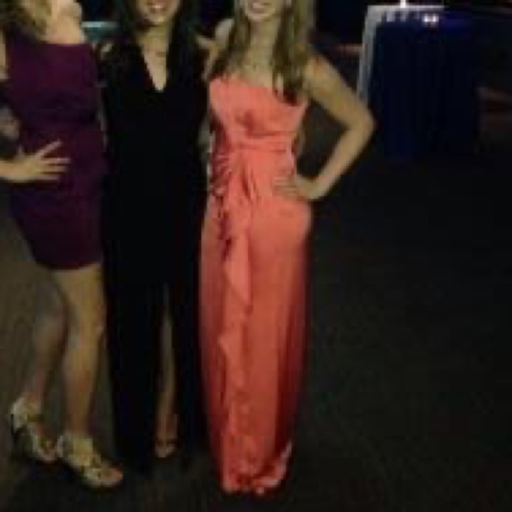 BcbgMaxAzria coral floor length gown